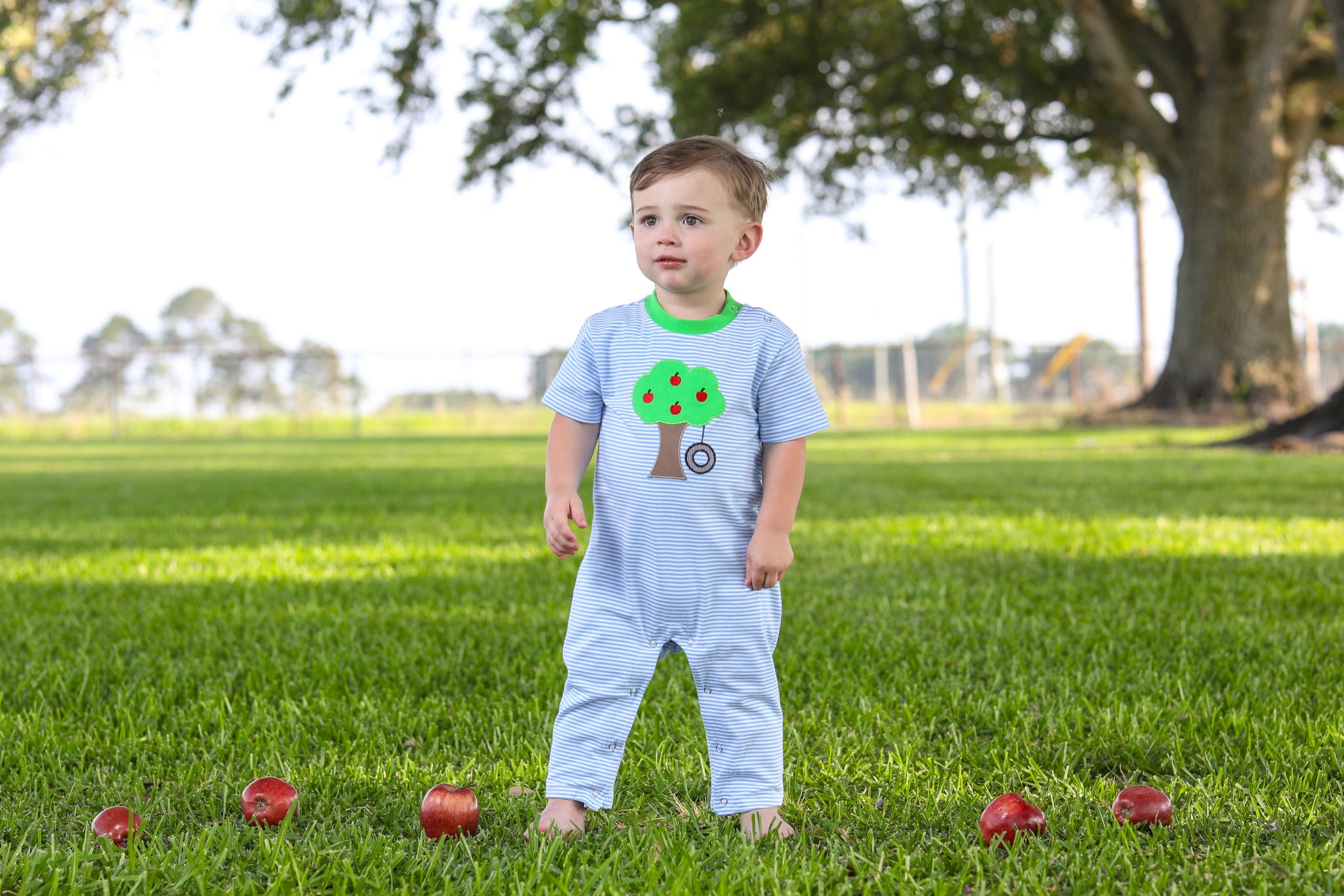 Trotter Street Kids Apple Tree & Tire Swing Romper TSK-00710 (HE)
