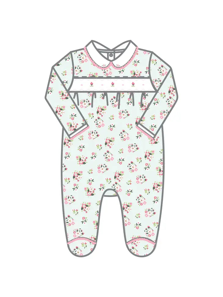 Magnolia Baby Aurora's Classics PK Smock Collar Printed Footie (STHE)