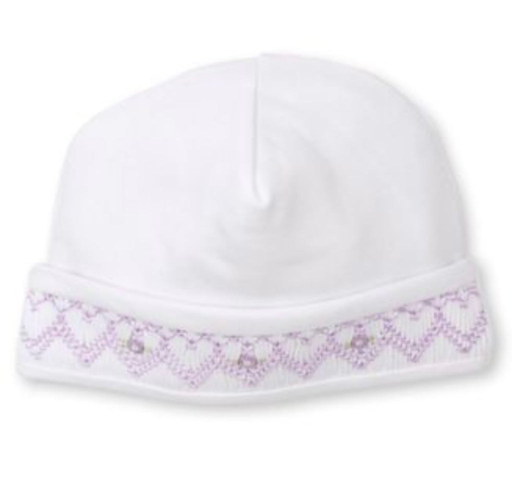 Kissy Kissy KG506585N White/Lilac Smocked Hat (STHE)