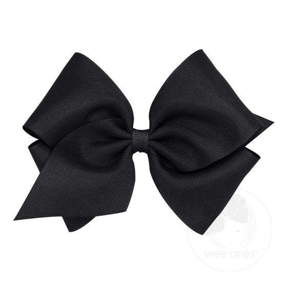Wee Ones MKB Mini King Classic Grosgrain Girls Hair Bow (Plain Wrap)