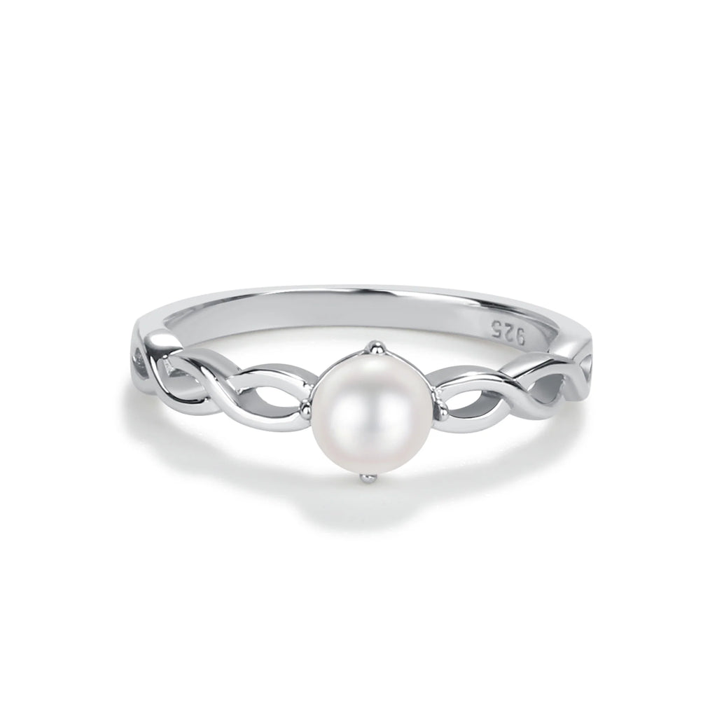 Cherished Moments Sterling Silver Pearl Baby Ring with Twisted Band for Little Girls(HE)