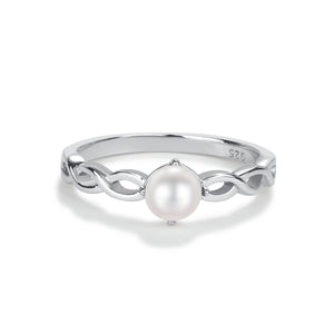 Cherished Moments Sterling Silver Pearl Baby Ring with Twisted Band for Little Girls(HE)