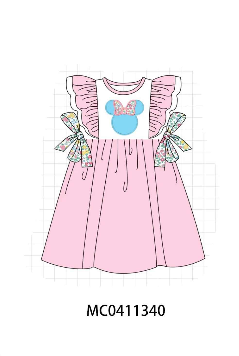 Abby&Evie Pink Floral Monogram-able Minnie MC0411340