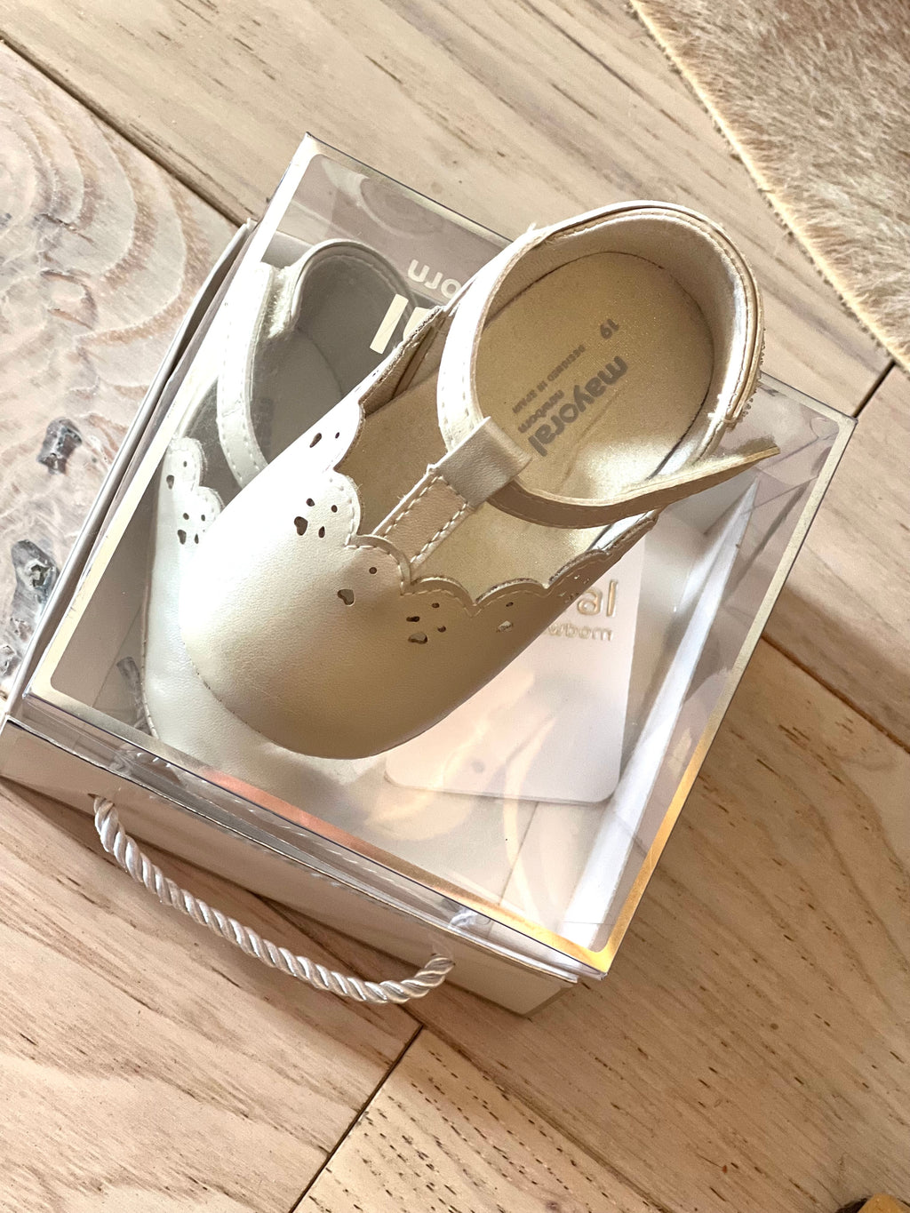 Mayoral 9132-19 Gold Mary Jane Crib Shoe