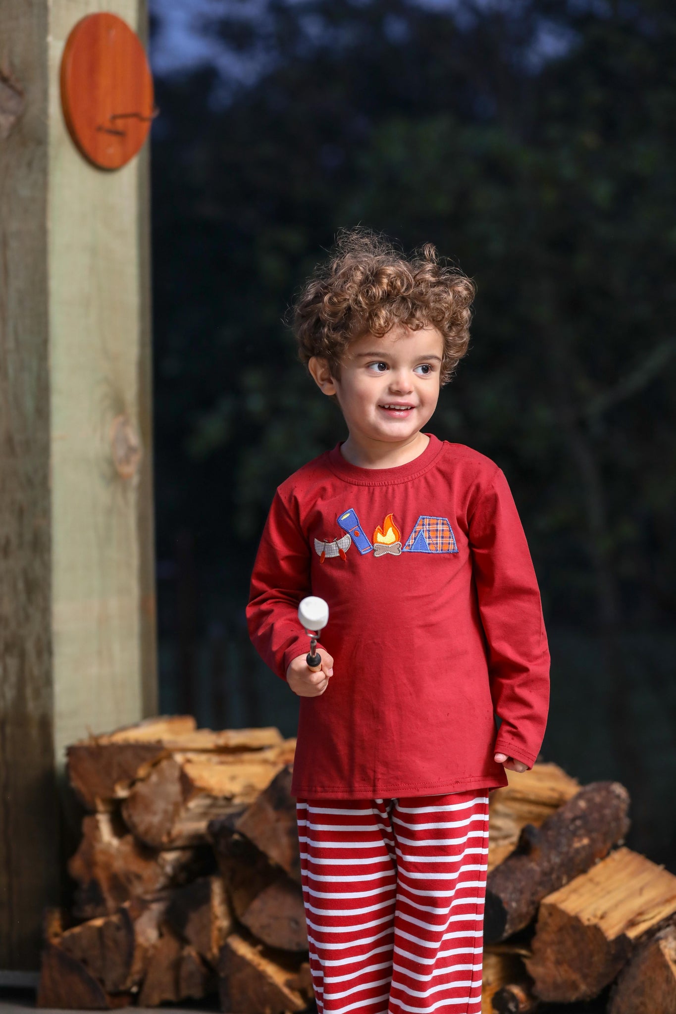 Trotter Street Kids Camping Applique Pant Set TSK-00721 (HE)