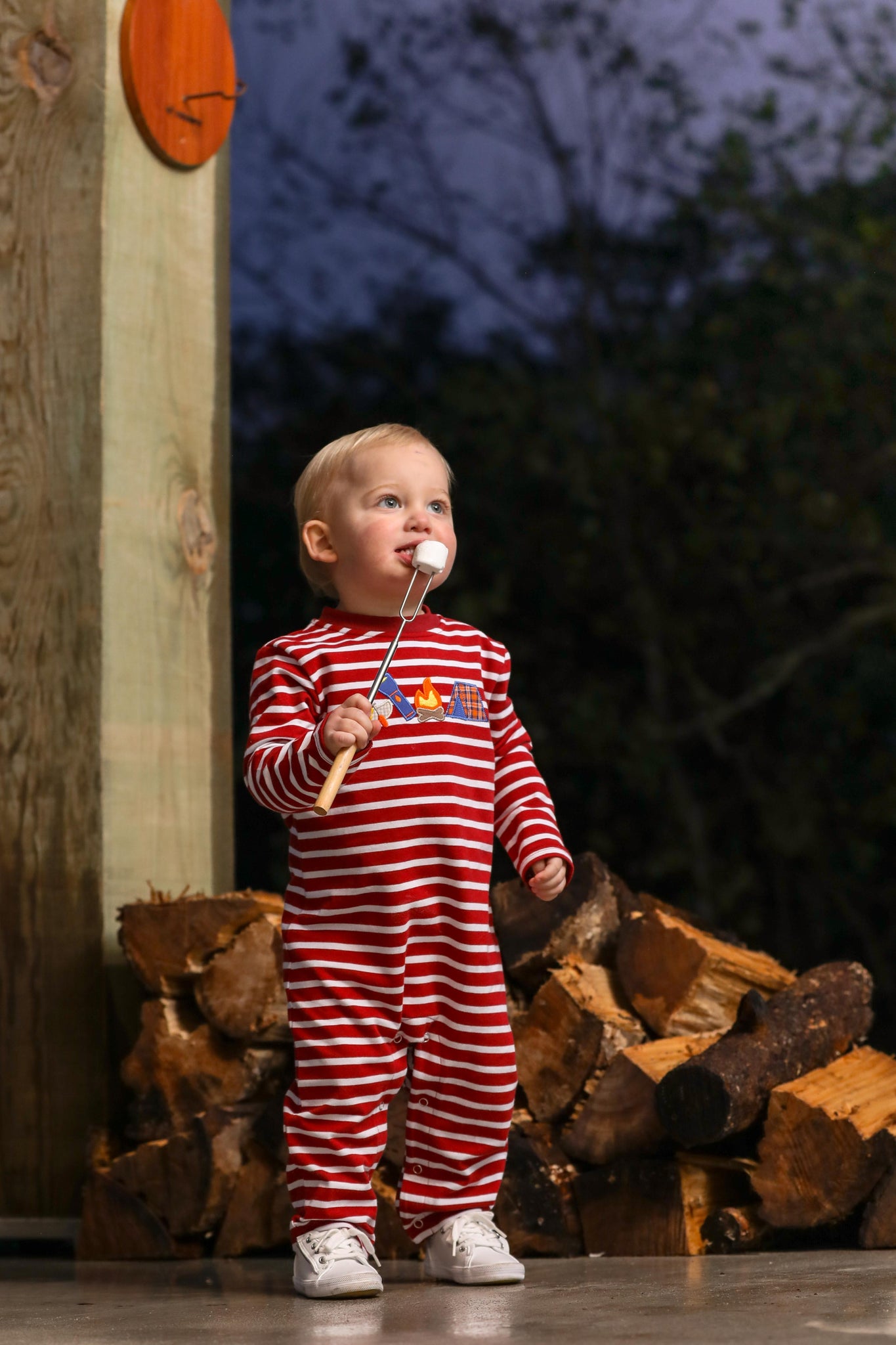 Trotter Street Kids Camping Applique Romper TSK-00720 (HE)