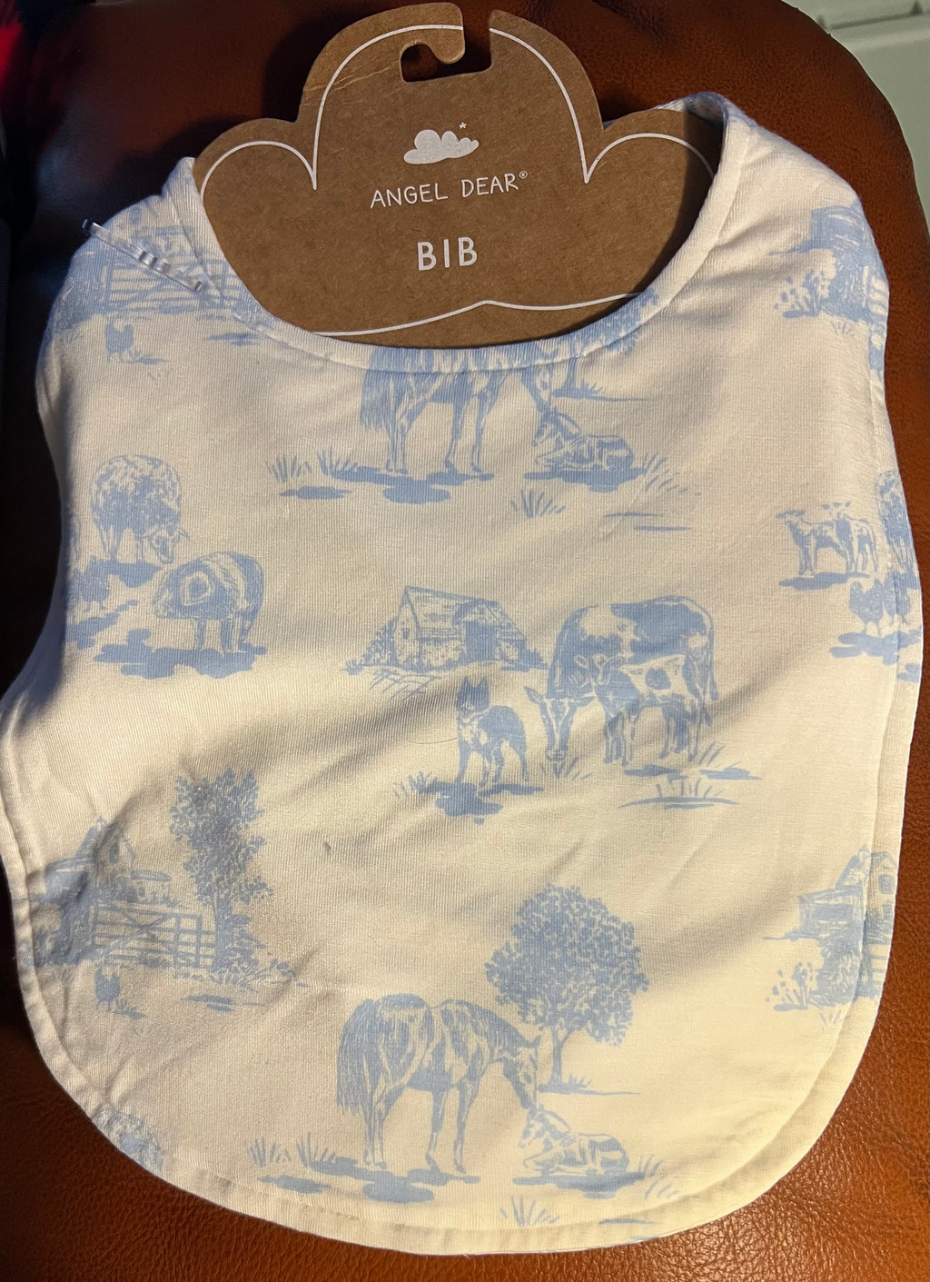 Angel Dear Blue Farm Toile Bib (HE)