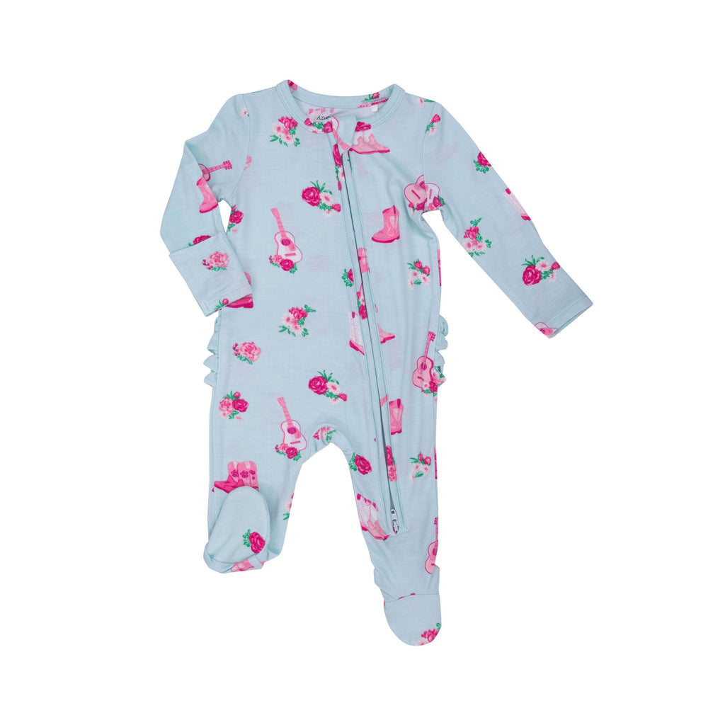 Angel Dear 653F3FCO Fancy Cowgirl 2 Way Bamboo Zipper Footie (STHE)