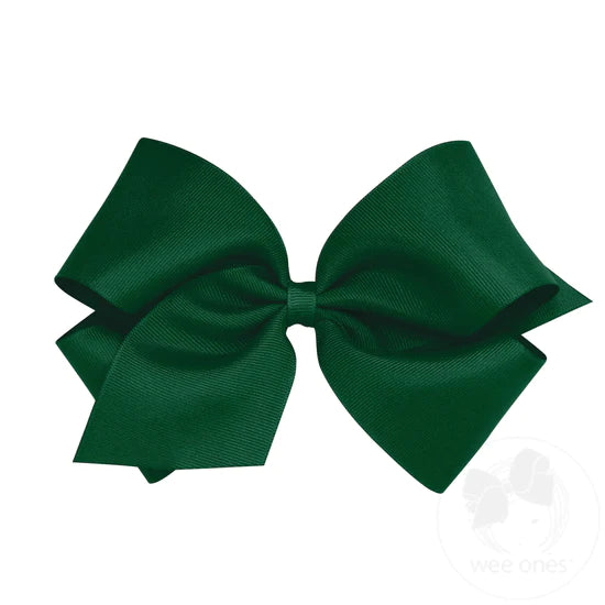Wee Ones MKB Mini King Classic Grosgrain Girls Hair Bow (Plain Wrap)