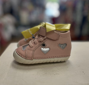 Old Soles Pink with Silver Hearts