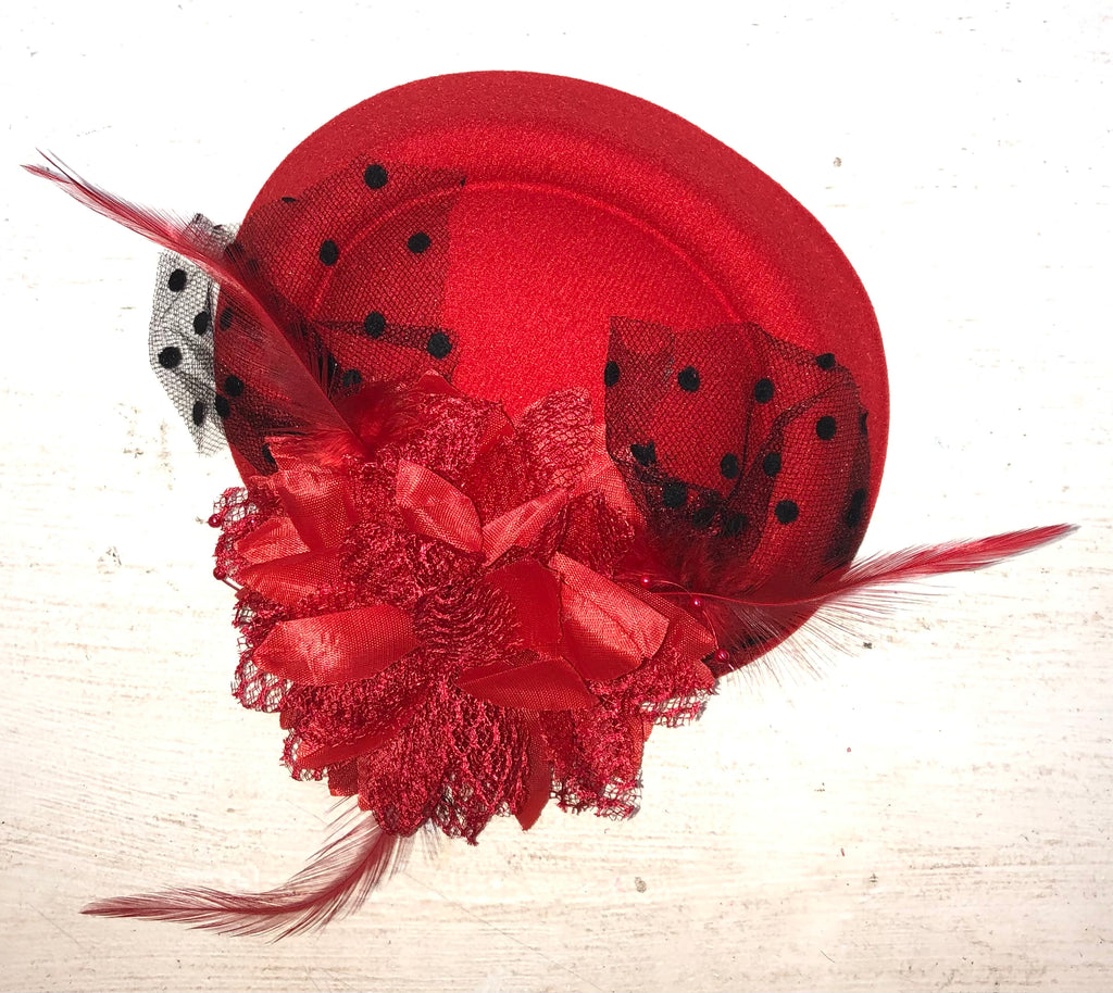 Be girl Red Pillbox Hat Clip
