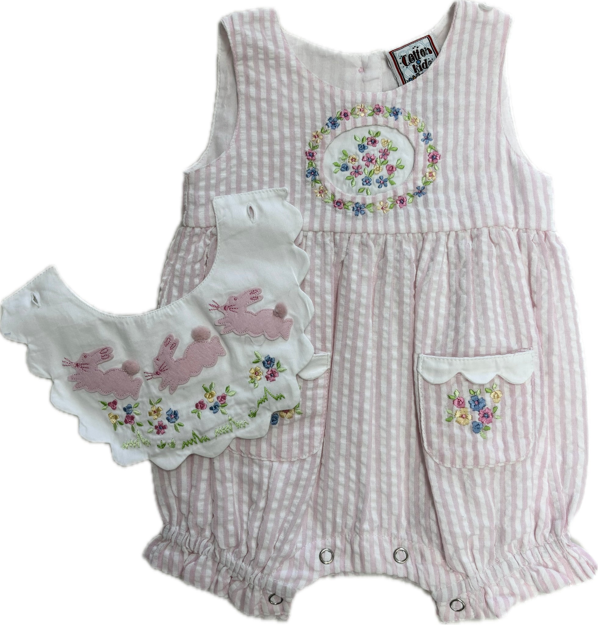 Cotton Kids Bunny Reversible Collar Romper (HE)
