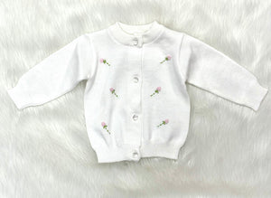 Dolce Goccia White Sweater with Embroidery