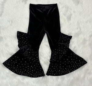 ML Kids Velour Bell Bottoms with Crystal Accents LG0039 (STHE)