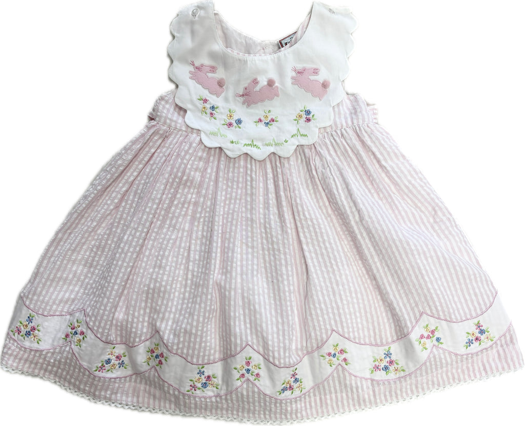 Cotton Kids Bunny Reversible Collar Dress (HE)
