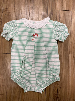 The Proper Peony Candy Cane bubble with ruffle