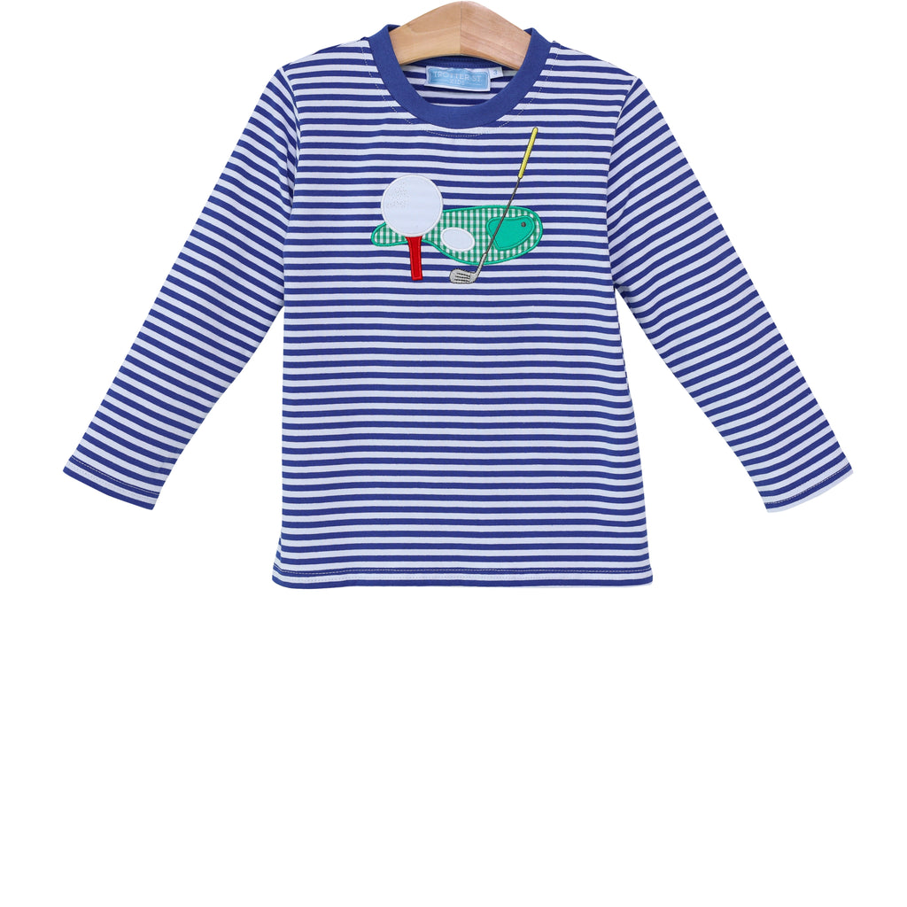 Trotter Street Kids Golf Applique Shirt TSK-00760 (STHE)