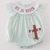 Abby&Evie He Is Risen Smocked Bubble 121433 (HE)