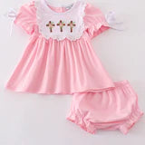 Abby&Evie Pink 3 Crosses Set MC407419 (HE)