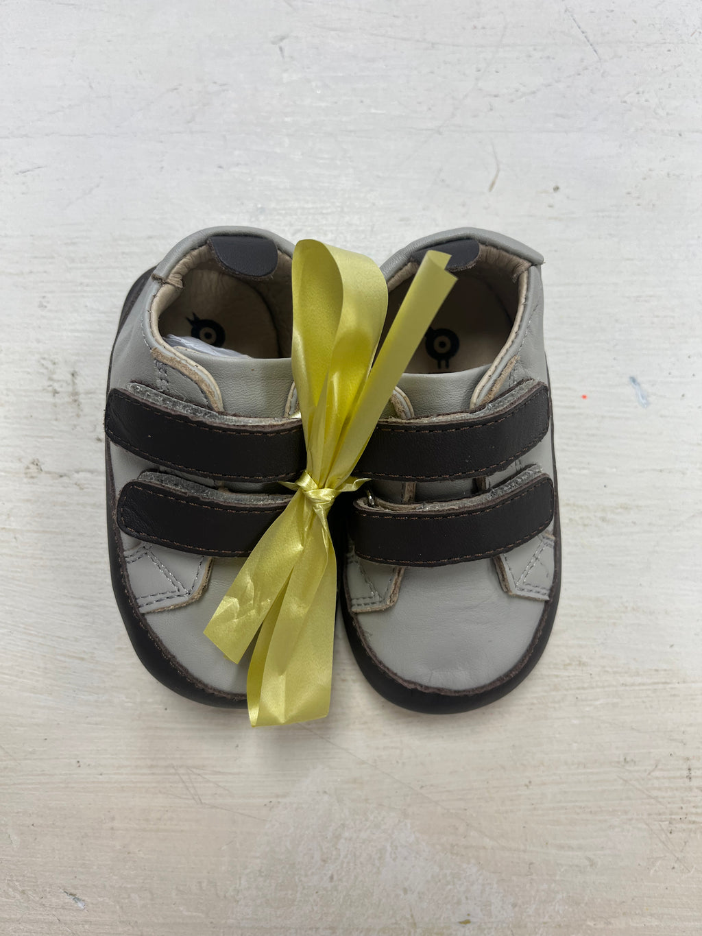 Old Soles Light Gray/ Brown Sneakers with Velcro (STHE)