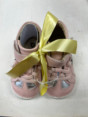 Old Soles Pink with Silver Hearts
