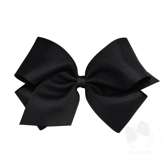 Wee Ones KB King Classic Grosgrain Girls Hair Bow (Plain Wrap) 6.25x5