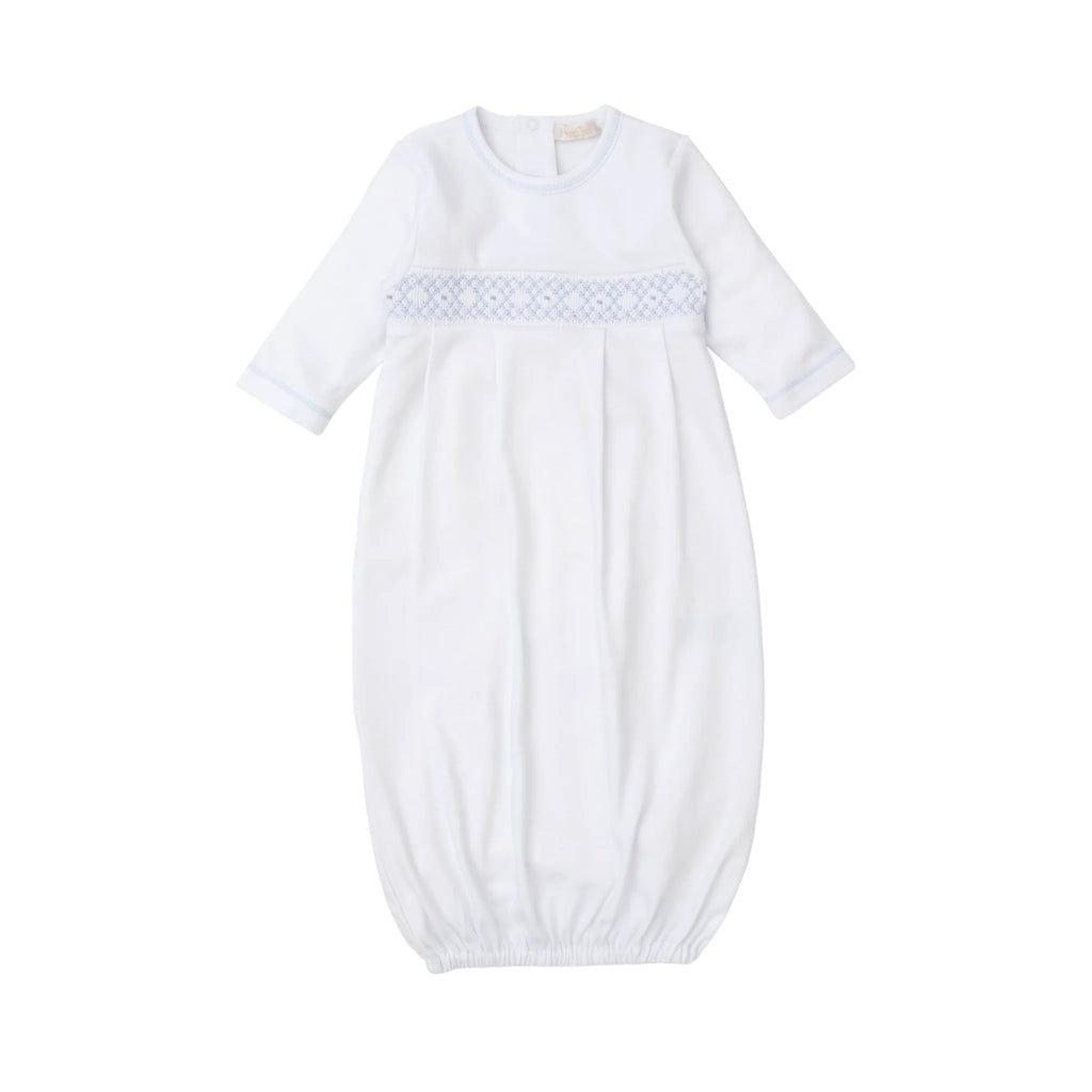 Kissy Kissy KBW10097N Blue/White Hand Smocked Sack Gown  (HE)
