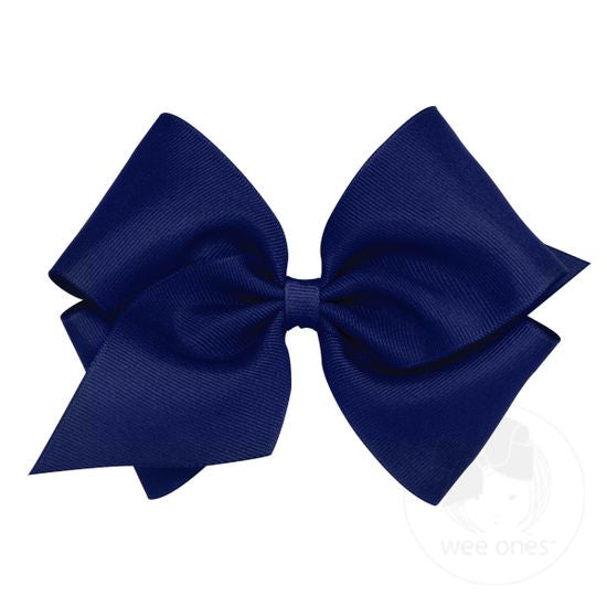 Wee Ones MKB Mini King Classic Grosgrain Girls Hair Bow (Plain Wrap)