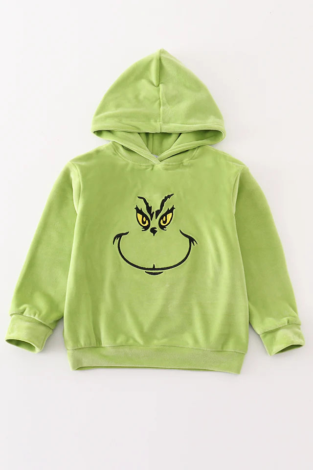 Abby&Evie Green Velvet Christmas Character Hoodie MC405279 (STHE)