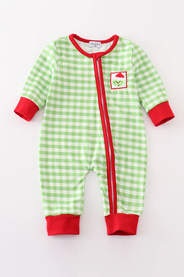 Abby&Evie Green Christmas Character Romper MC405347 (STHE)