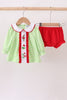 Abby & Evie Green Grinch Embroidery Bloomer Set 505477