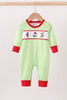 Abby & Evie Grinch Embrodery Striped Coverall MC505478