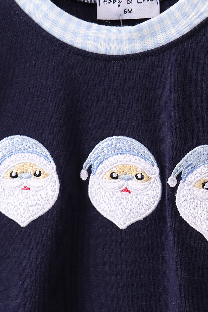 Abby & Evie Navy Blue Santa Romper MC506025