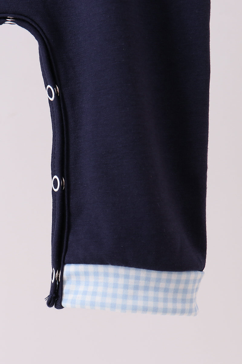 Abby & Evie Navy Blue Santa Romper MC506025