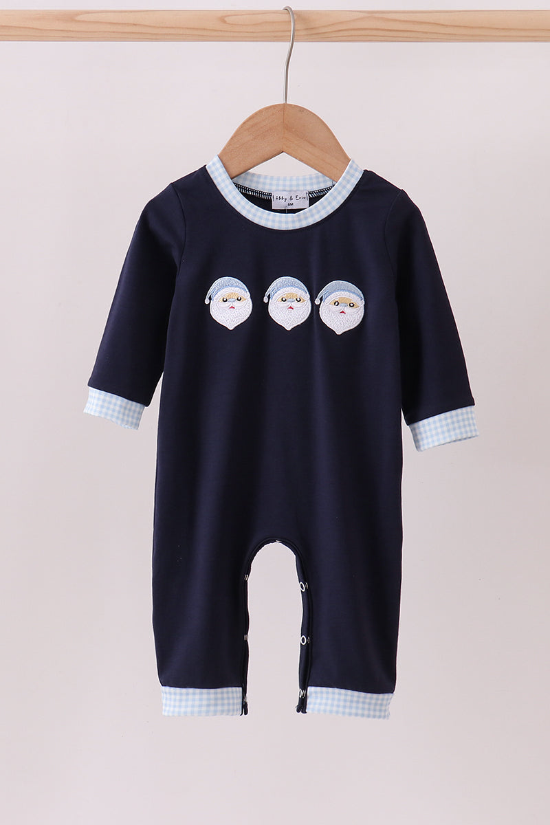 Abby & Evie Navy Blue Santa Romper MC506025