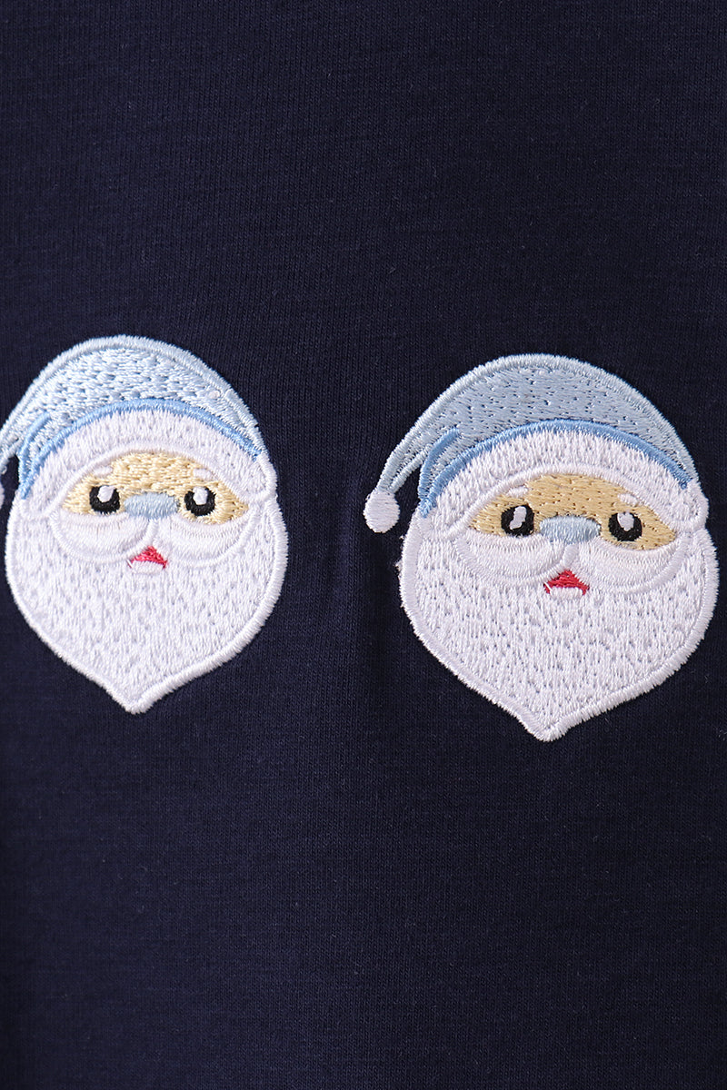 Abby & Evie Navy Blue Santa Romper MC506025