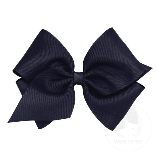 Wee Ones MKB Mini King Classic Grosgrain Girls Hair Bow (Plain Wrap)