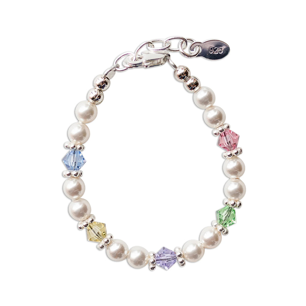 Cherished Moments Blessed Baby Sterling Silver Multi-Color Baby Bracelet for Infant Girl Gift