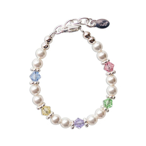 Cherished Moments Blessed Baby Sterling Silver Multi-Color Baby Bracelet (HE)