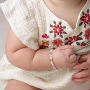 Cherished Moments Blessed Baby Sterling Silver Multi-Color Baby Bracelet (HE)