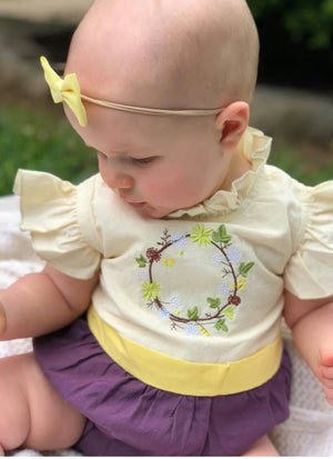 Evie's Closet Purple and Ivory Wreath Bubble (STHE)