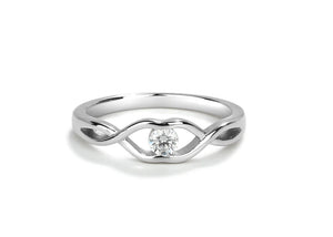 Cherished Moments Sterling Silver Baby Ring with Twisted Band and Clear CZ (HE)