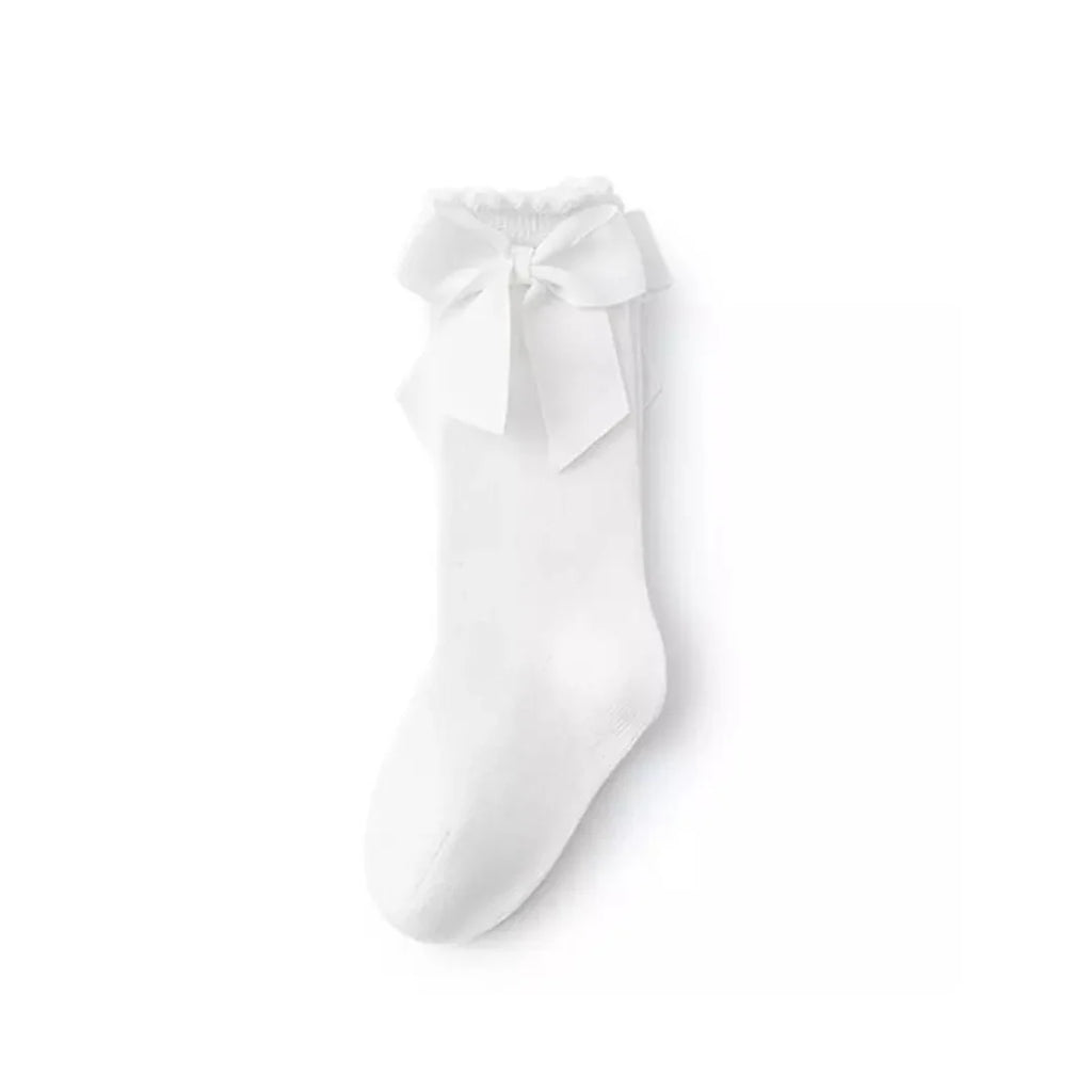 BE GIRL WHITE BOW KNEE SOCKS