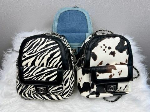 ML Kids PU019 Cow Print Backpack(STHE)