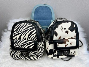 ML Kids PU019 Cow Print Backpack(STHE)