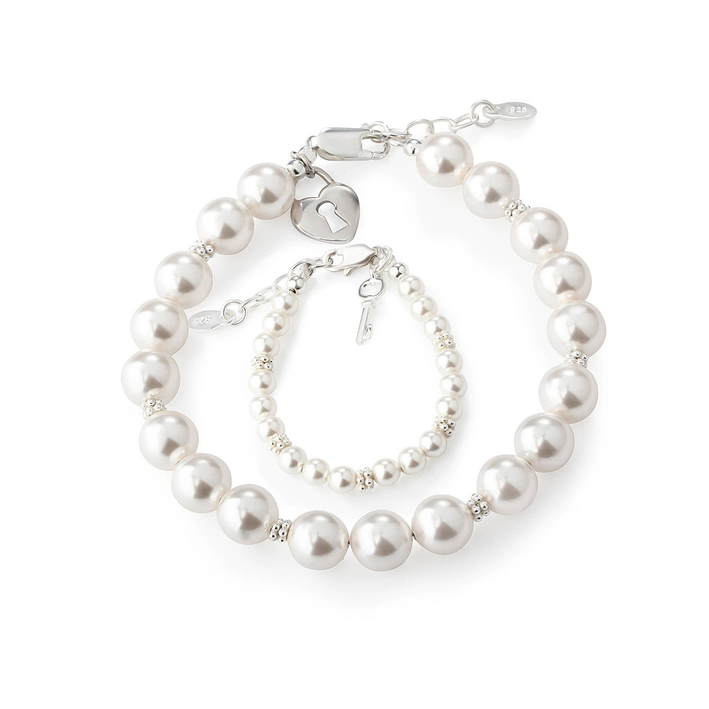 Mom and Me 2-Piece Bracelet Set Key To Heart Baby Bracelet: MED (1-5 years)