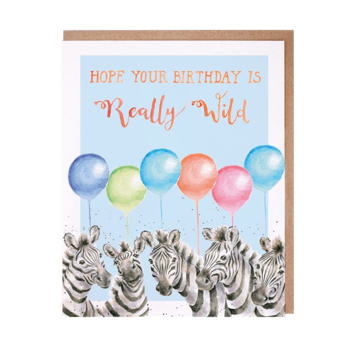 Wrendale Design 'REALLY WILD' ZEBRA BIRTHDAY CARD (HE)