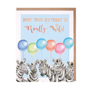 Wrendale Design 'REALLY WILD' ZEBRA BIRTHDAY CARD (HE)