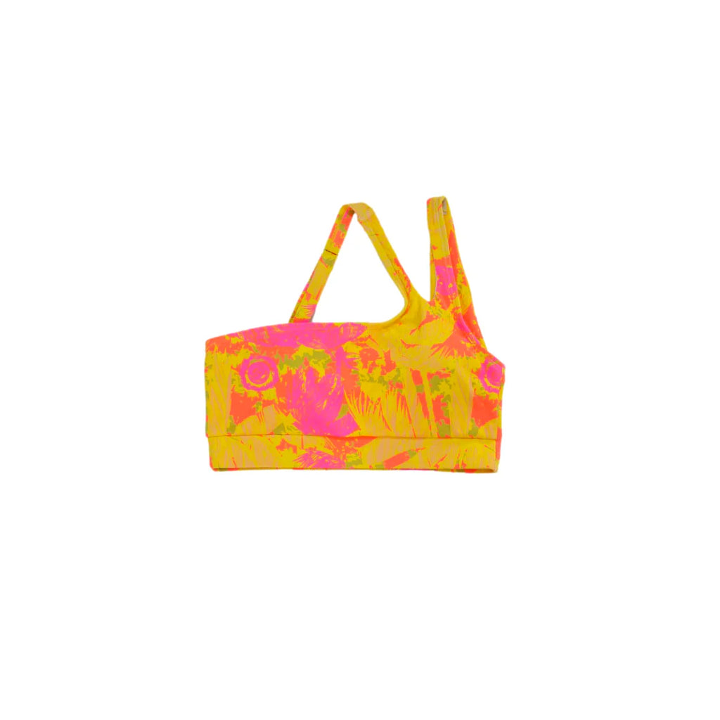 Blueberry Bay Neon Tropical Asymmetrical Top Mix and Match Swim (HE)