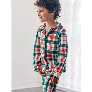 Sugar Bee XMASPLAIDBD Christmas Plaid Button Down PJ's